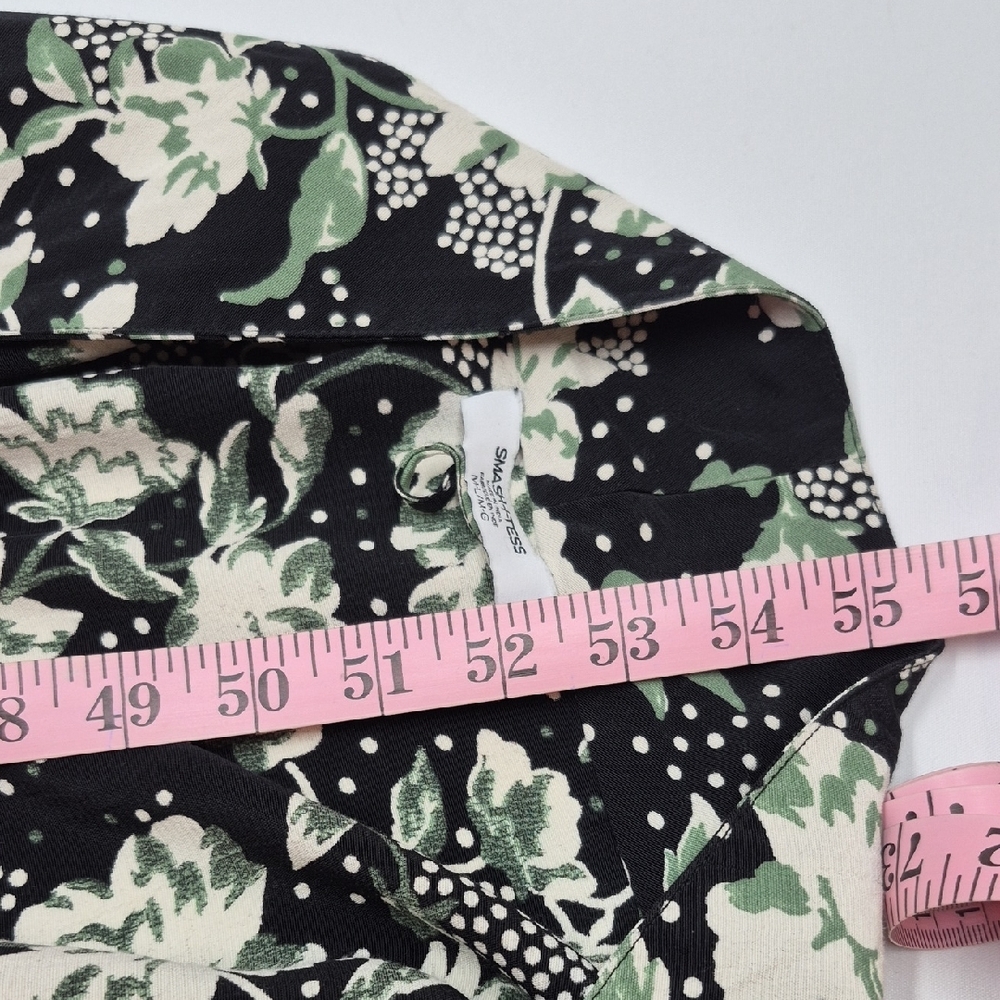 Smash + Tess Floral Medium Large Black Cream Green Duster Robe - Picture 12 of 12